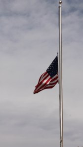 ~ An American Flag at Half-staff on Memorial Day ~ On our way back home we have to pass a hotel and this flag was flying proudly. 