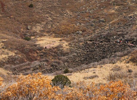 Looking down into the volcano